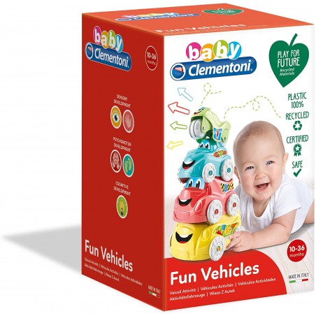 Clementoni 17111 Baby Veicoli attività Scopri e Impila