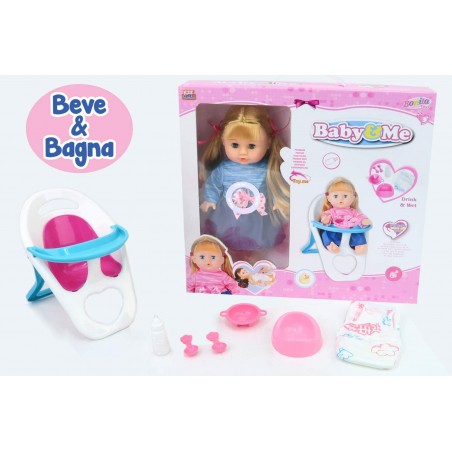 Kidz Corner- Baby & Me Bambola seggiolone Voce pipì, 442297