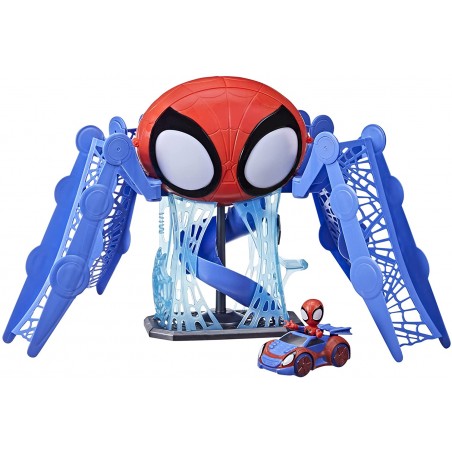 Hasbro Spidey and his Amazing Friends Webquarters playset con luci e Suoni Include Un Personaggio e Un Veicolo