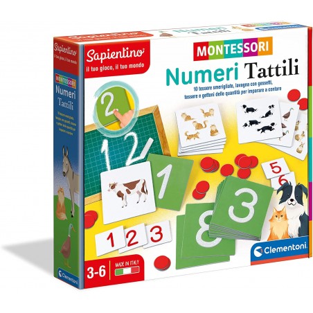 Clementoni 16361 Sapientino Numeri tattili Montessori Gioco educativo per Imparare i Numeri e a contare
