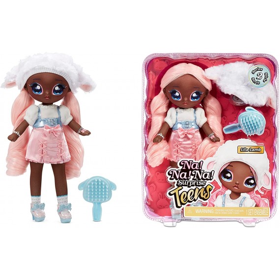 Na Na Na Surprise Teens‎ 575504 Lila Lamb in tessuto morbido di 28cm ispirata a una pecorella