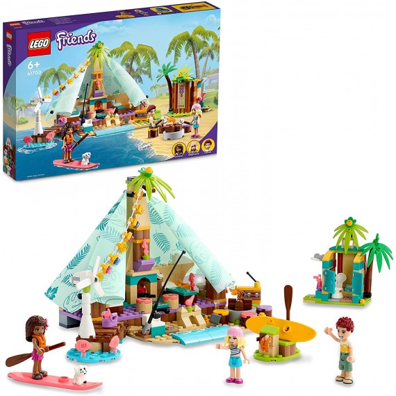 Lego Friends 41700 Glamping sulla Spiaggia con 3 Mini Bamboline e Accessori