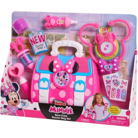 Giochi Preziosi MCN09000 Minnie Valigetta del Dottore Apribile con 8 Accessori con Funzioni Sonori e Luminose