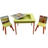 Giocheria GGI190414 A di Arte Tavolo con Lavagna e 2 Sedie Giungla