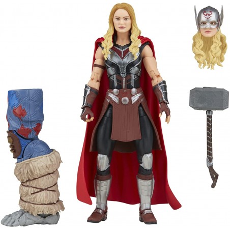 Hasbro Marvel Legends Love And Thunder Statuetta da Collezione Mighty Thor 15 cm 4 Accessori 1 Pezzo Build-a-Figure F1060