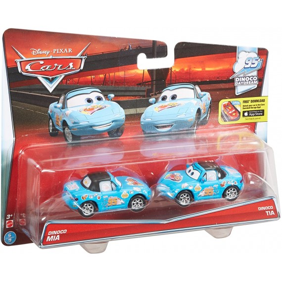 Mattel DKV58 Veicoli Cars 2 Pack Dinoco Mia & Tia