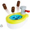 Mattel Games ​Acchiappa la Cacca Turbo gioco per bambini con water giocattolo, 3 pezzi di cacca, 1 dado e istruzioni GND67