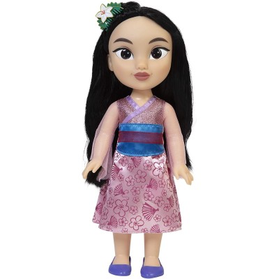 Jakks Pacific 95564 Disney Princess Principessa Mulan 38cm con bellissimi occhi scintillanti abito scarpette e tiara