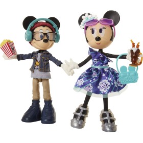 Jakks Pacific 202601 Pack 2 figure Minnie and Mickey Mouse Movie Night Disney 24cm