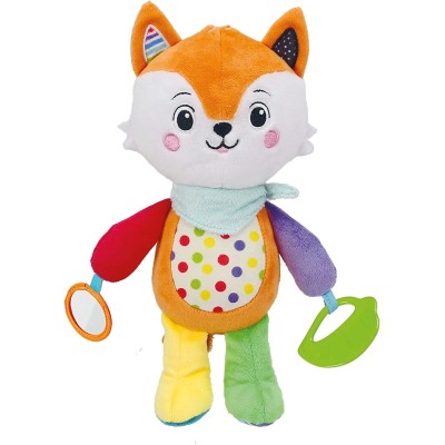 Clementoni 17792 Happy Fox Peluche Neonato per primi approcci multisensoriali 100% Lavabile