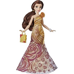 Hasbro F1700 Disney Princess Belle Style Series in Elegante Abito Contemporaneo con fascia per capelli, scarpe e borsetta