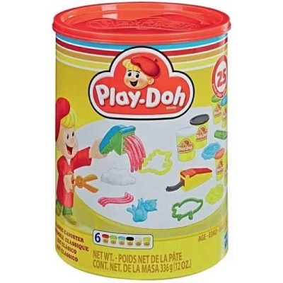 Hasbro E6242 Play-Doh Barattolo Retro con 6 vasetti di plastilina e 25 accessori
