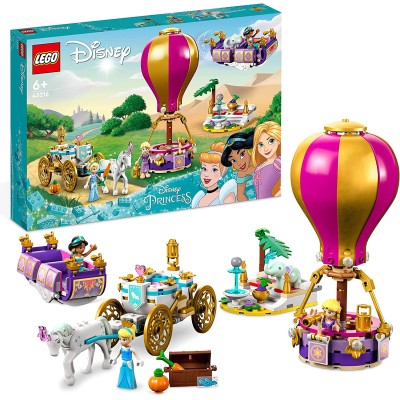 LEGO Disney Princess 43216 Il Viaggio Incantato della Principessa con 3 Mini bamboline, Tappeto Volante, Mongolfiera