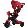 Triciclo Qplay Cosy 4in1 con Maniglione Direzionabile e Cappottina Parasole 8811 Rosso