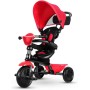 Triciclo Qplay Cosy 4in1 con Maniglione Direzionabile e Cappottina Parasole 8811 Rosso