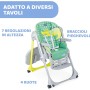Chicco 07956567 Seggiolone Pappa Polly Easy Evolutivo Reclinabile Altezza Regolabile Chiusura Compatta - Crocodile Verde