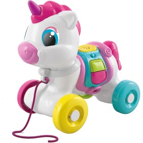 Clementoni 17803 Baby Unicorno Sempre con Me Animale da Tirare interattivo Bambini 6 Mesi Made in Italy