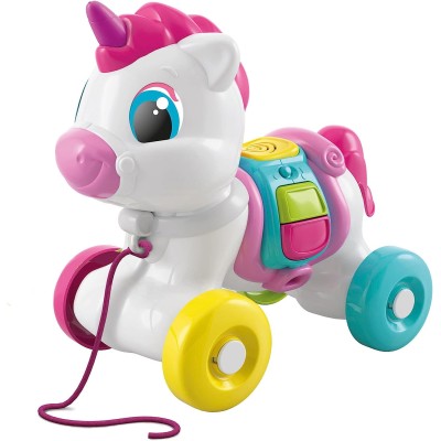 Clementoni 17803 Baby Unicorno Sempre con Me Animale da Tirare interattivo Bambini 6 Mesi Made in Italy