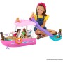 Mattel HJV37 Barbie Barca dei Sogni Playset con piscina scivolo, un delfino e 20+ accessori