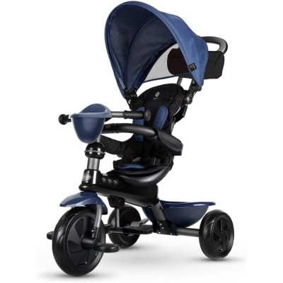 Triciclo Bambini Passeggino QPlay Cosy 4in1 a Spinta con Maniglione Direzionabile
