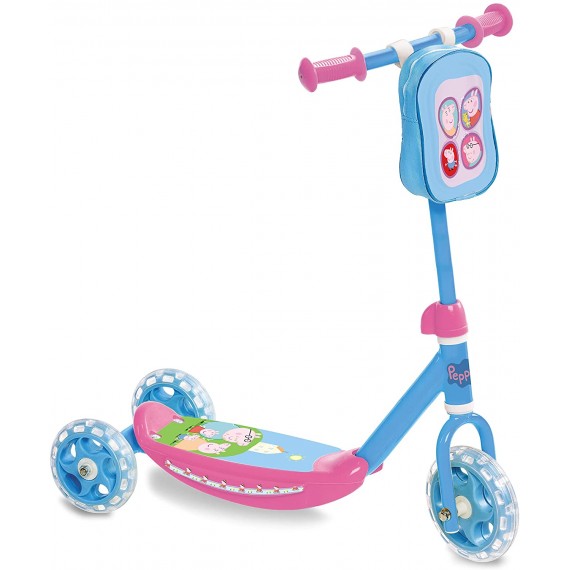 Mondo My First Scooter Peppa Pig - Monopattino Baby bambino bambina 3 Ruote Borsetta Porta Oggetti inclusa - 28181