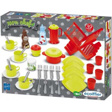 Smoby- Set Cucina thè, caffè con Accessori 39 pz, Multicolore, 7600002619